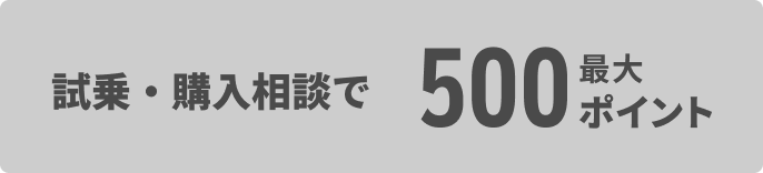 試乗・購入相談で最大500ポイント